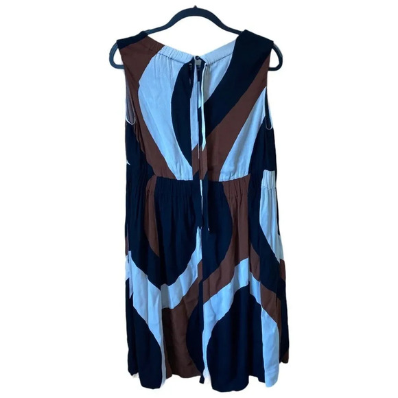 KATE SPADE Rio Sleeveless Dress Crepe Size 6 Brown Black White Mod - Picture 4 of 10